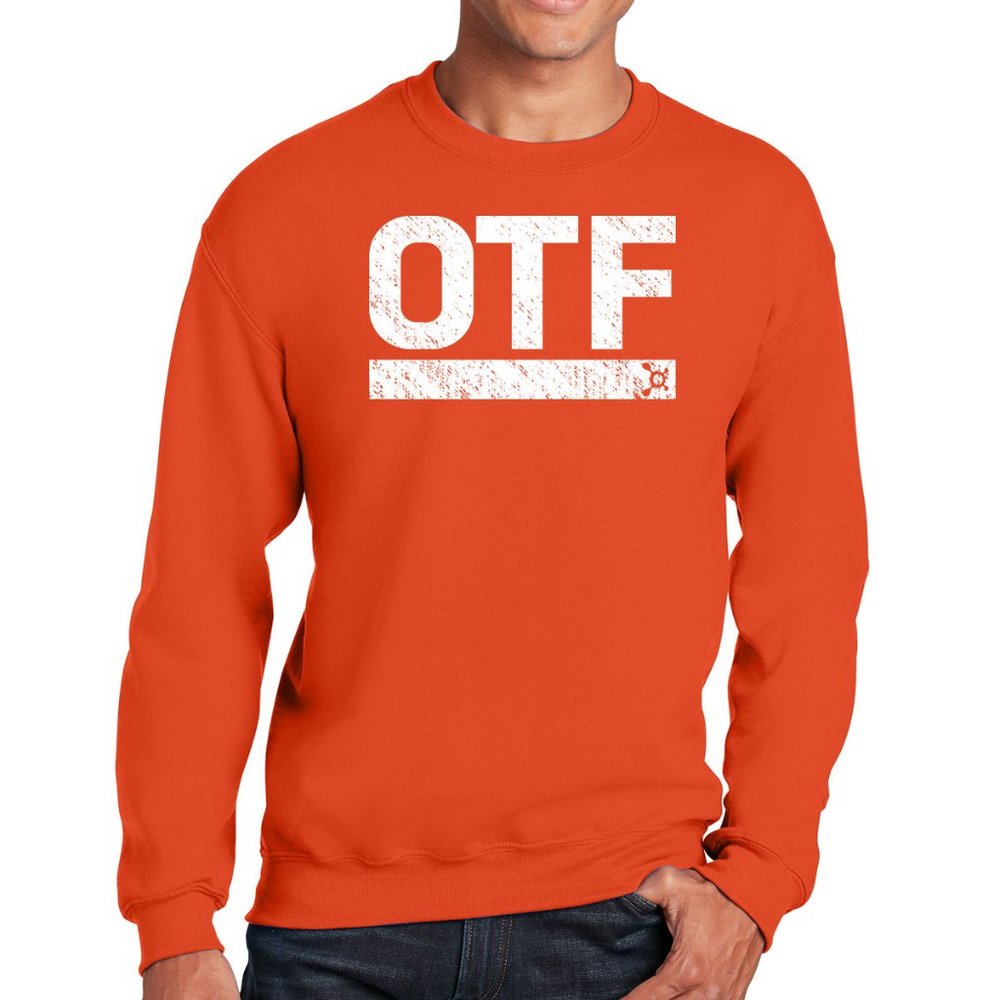 Orange Theory DISTRESSED OTF Orange crewneck Sweatshirt